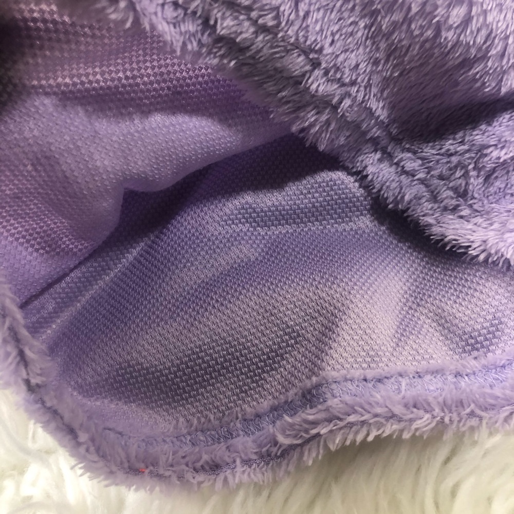 NWT Purple Faux Fur Cropped One Shoulder Sweater - Picture 7 of 7